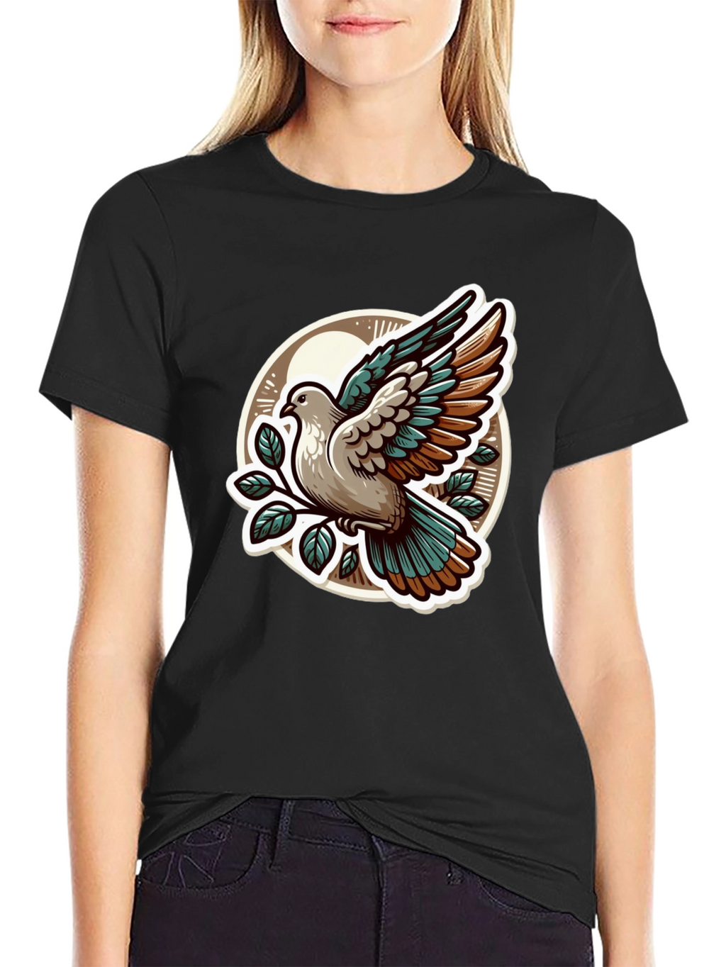 Dove Graphic T-Shirt - Stylish Bird Design