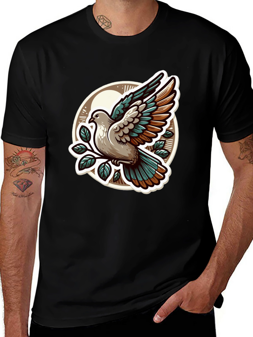 Dove Graphic T-Shirt - Stylish Bird Design
