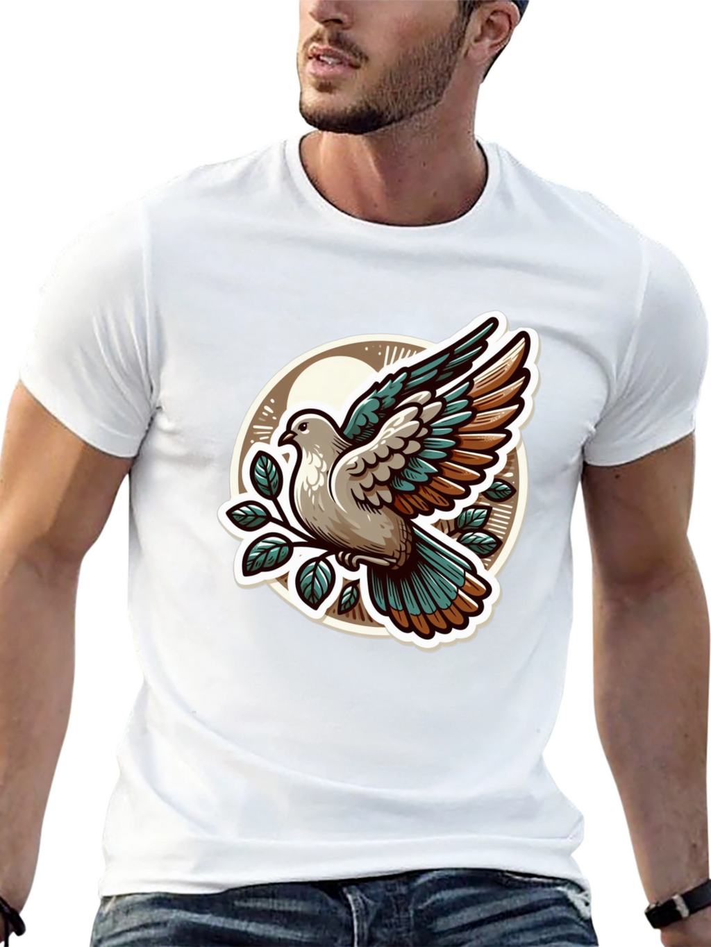 Dove Graphic T-Shirt - Stylish Bird Design