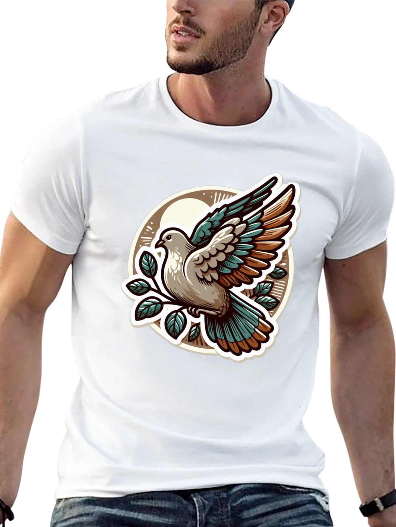 Dove Graphic T-Shirt - Stylish Bird Design