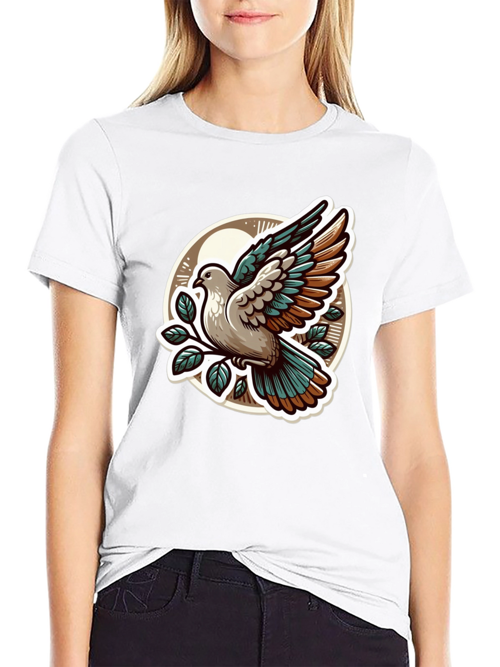 Dove Graphic T-Shirt - Stylish Bird Design