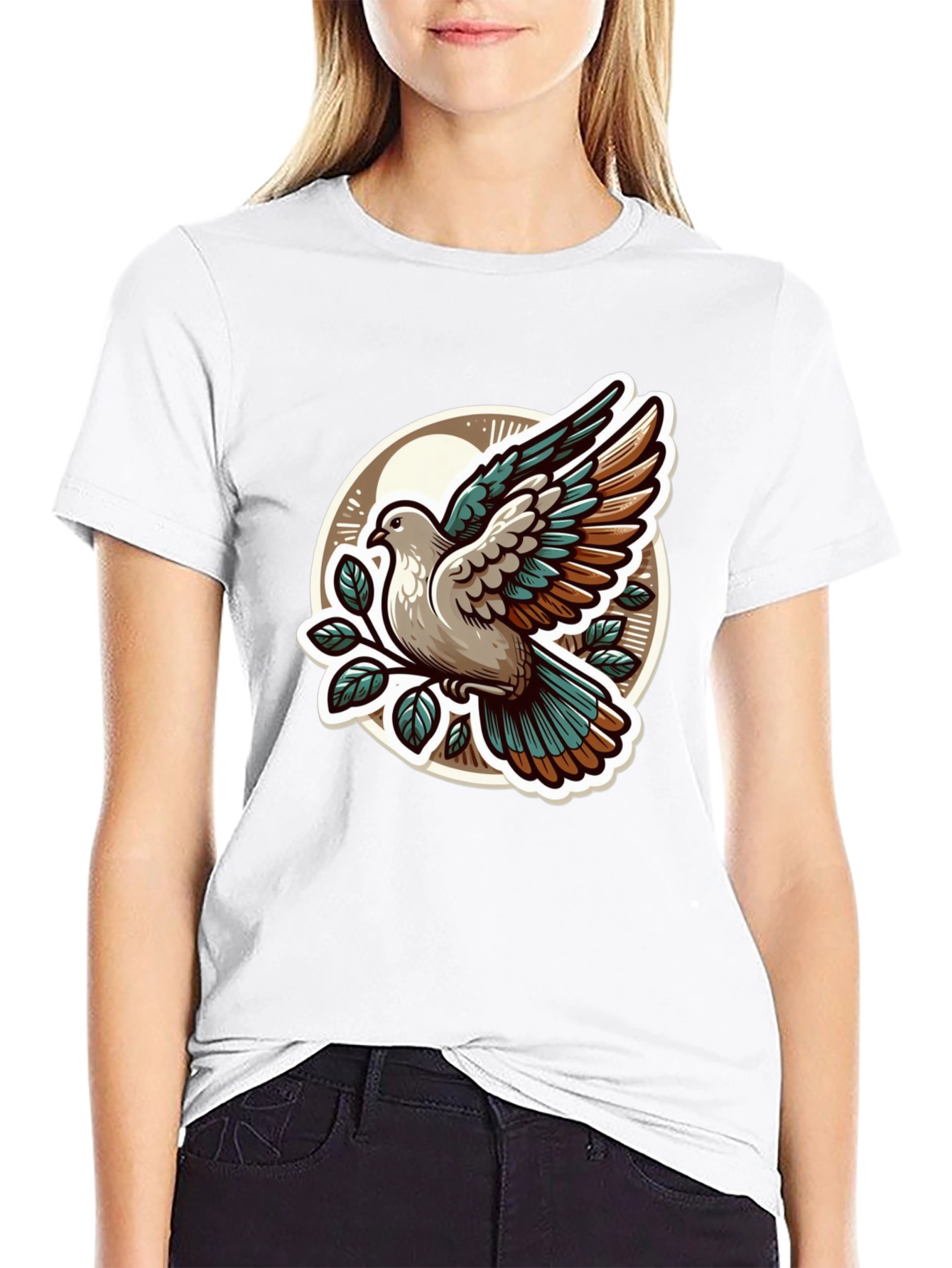 Dove Graphic T-Shirt - Stylish Bird Design