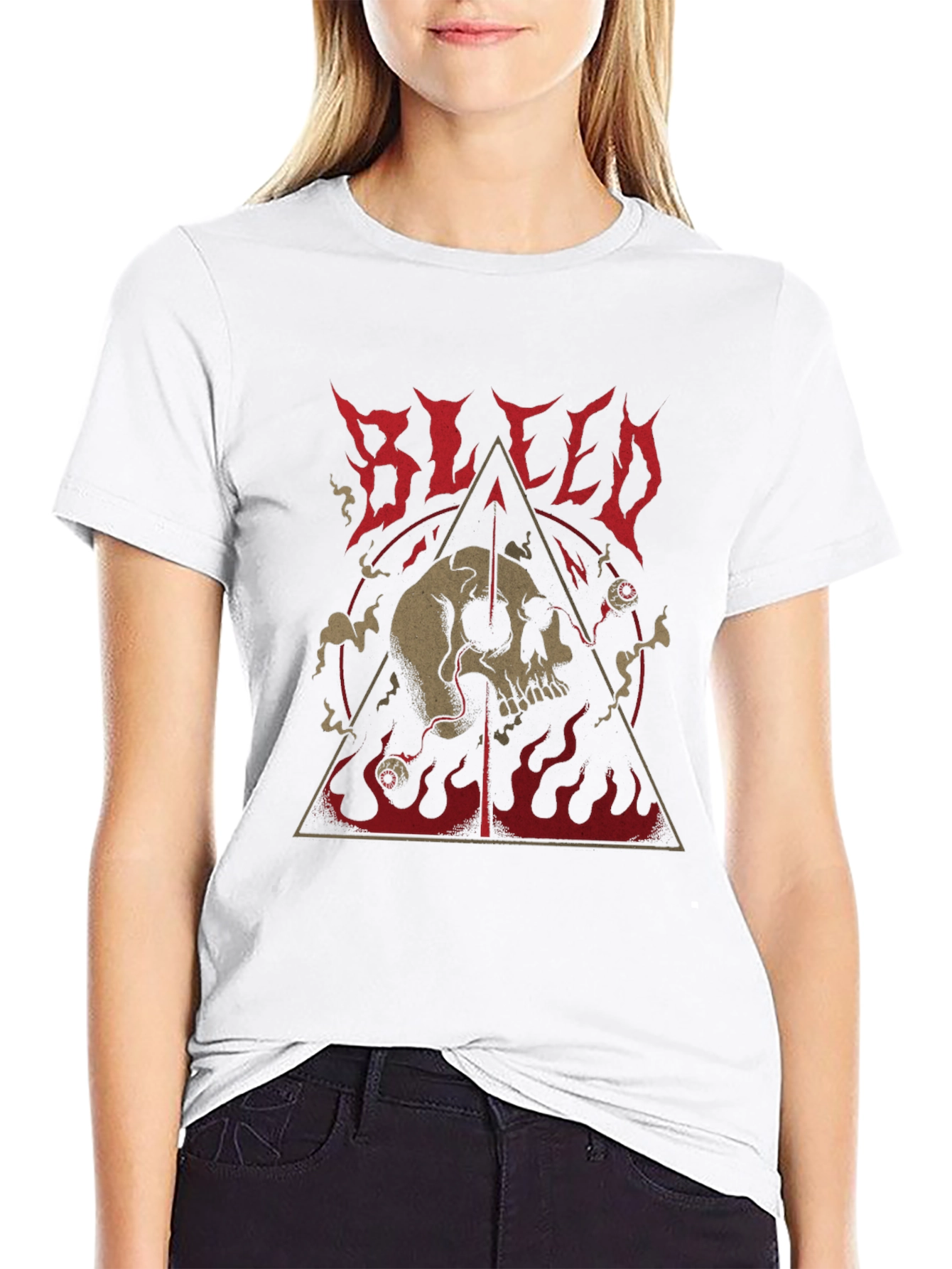 Bleed Skull Graphic Black T-Shirt