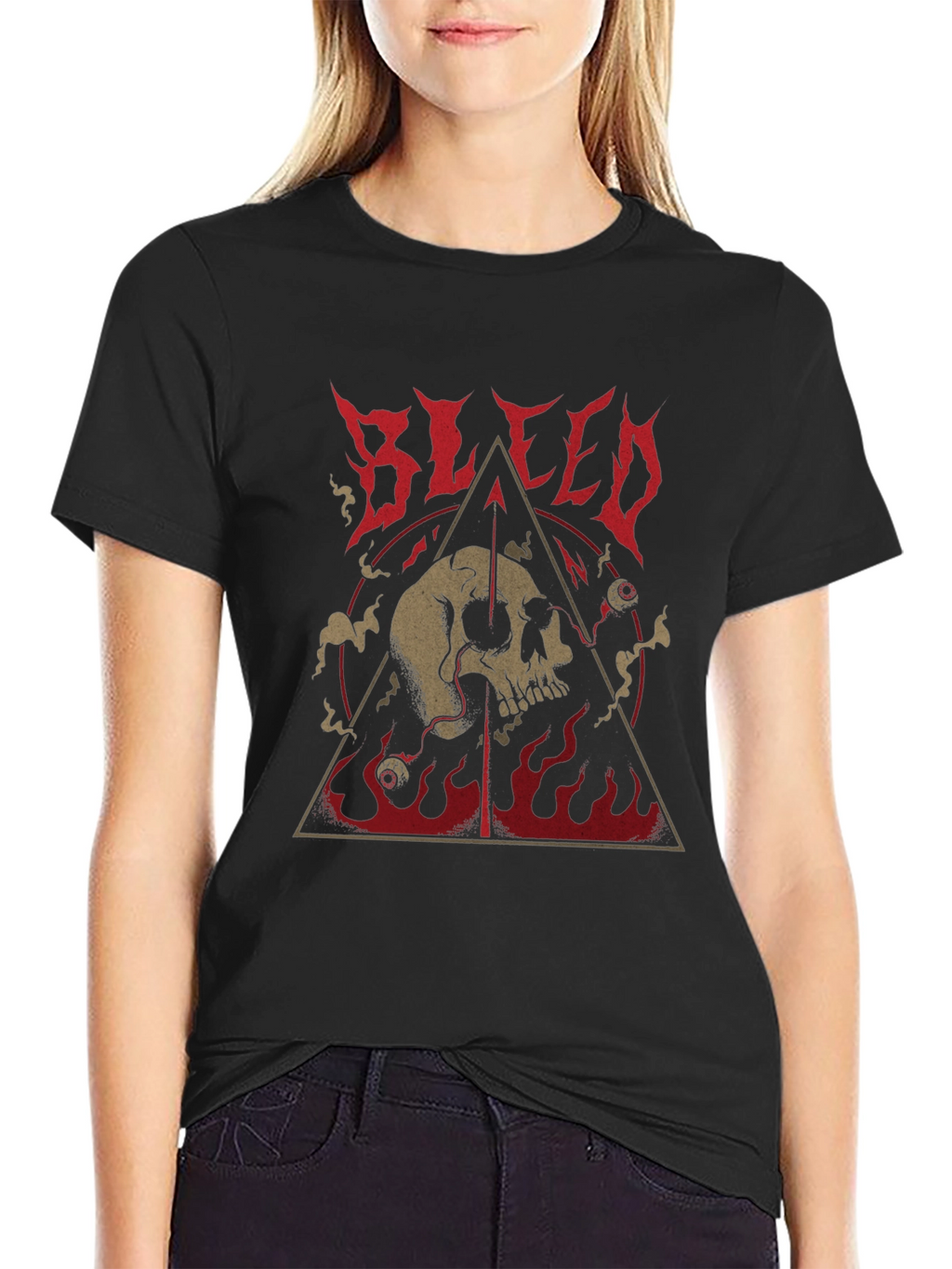 Bleed Skull Graphic Black T-Shirt