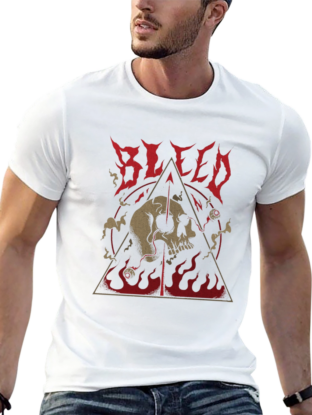 Bleed Skull Graphic Black T-Shirt