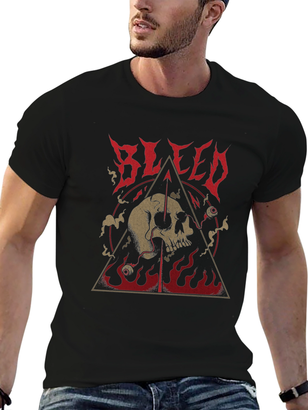 Bleed Skull Graphic Black T-Shirt