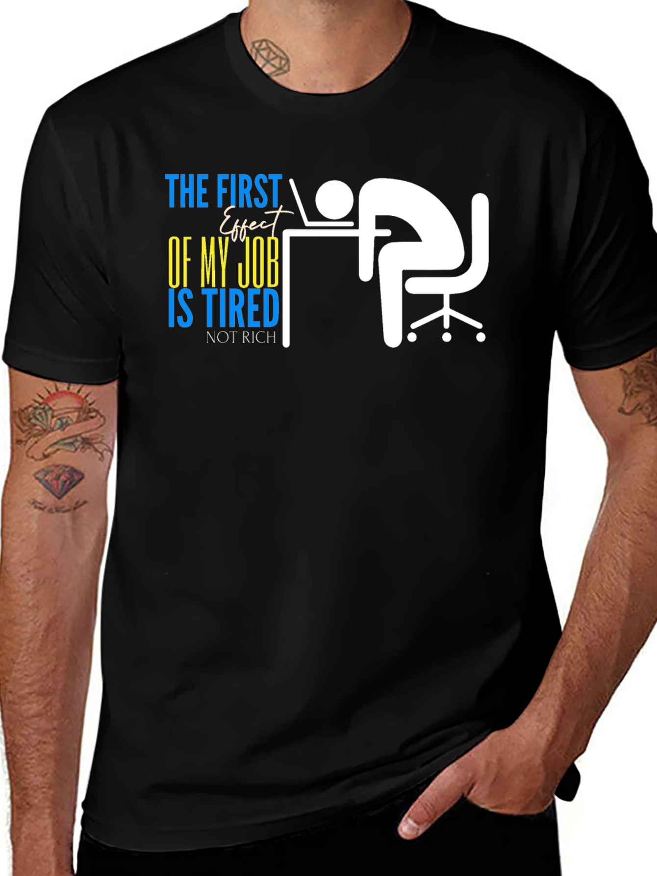 Tired of My Job Black T-Shirt