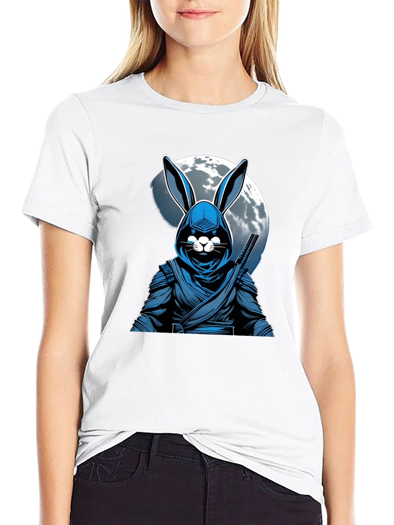 Ninja Rabbit Moon T-Shirt - Unique Graphic Tee