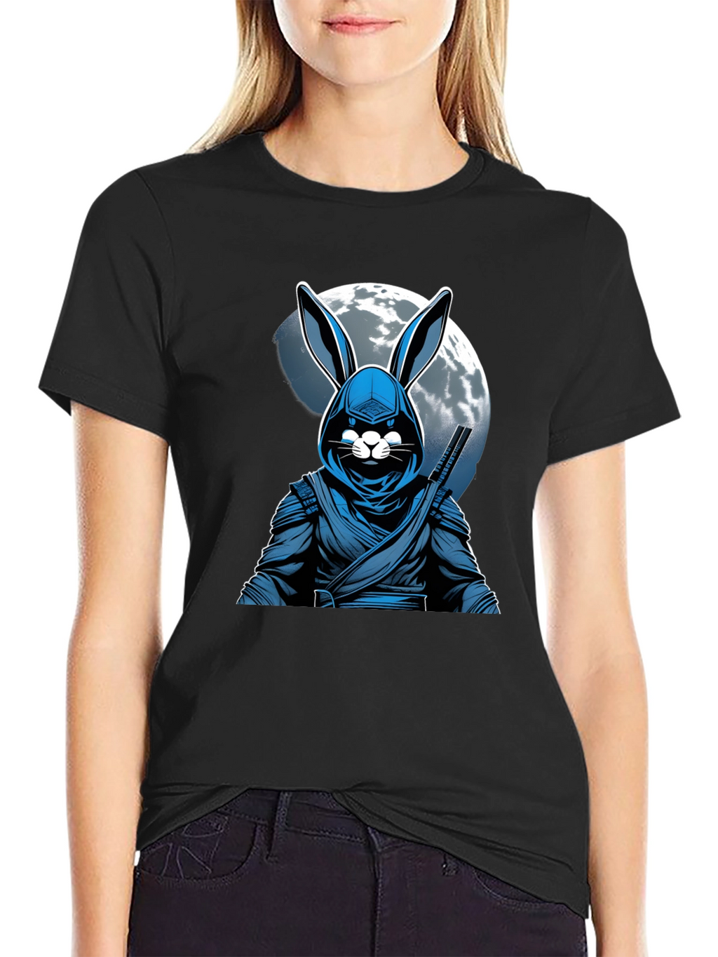 Ninja Rabbit Moon T-Shirt - Unique Graphic Tee