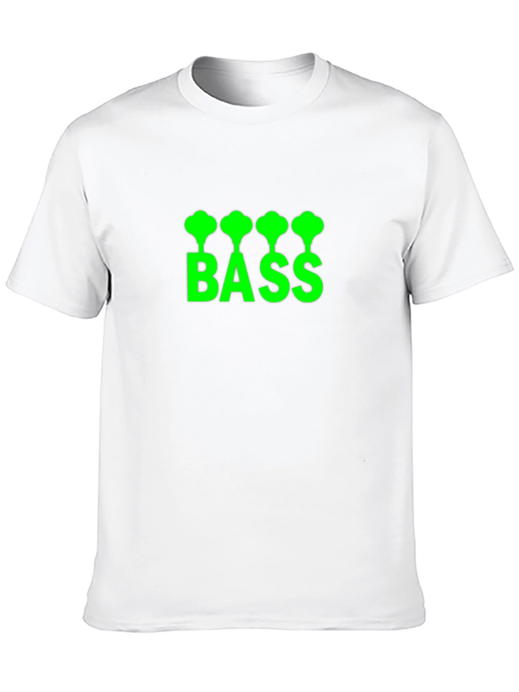 Bass Guitar T-Shirt - Green Graphic Print