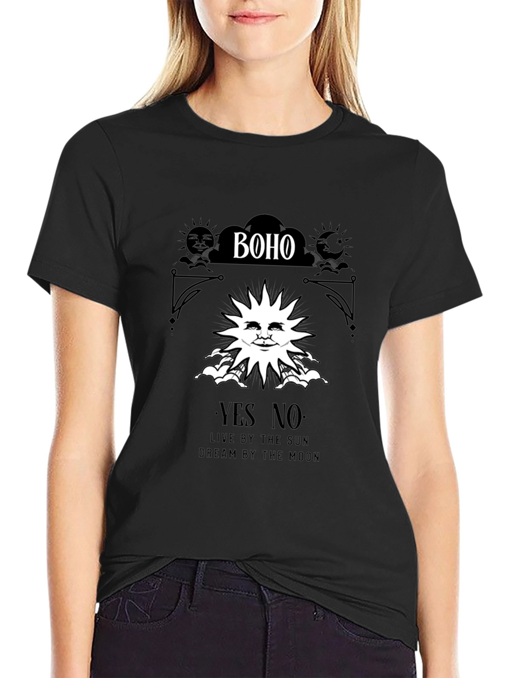 Boho Sun & Moon Graphic T-Shirt