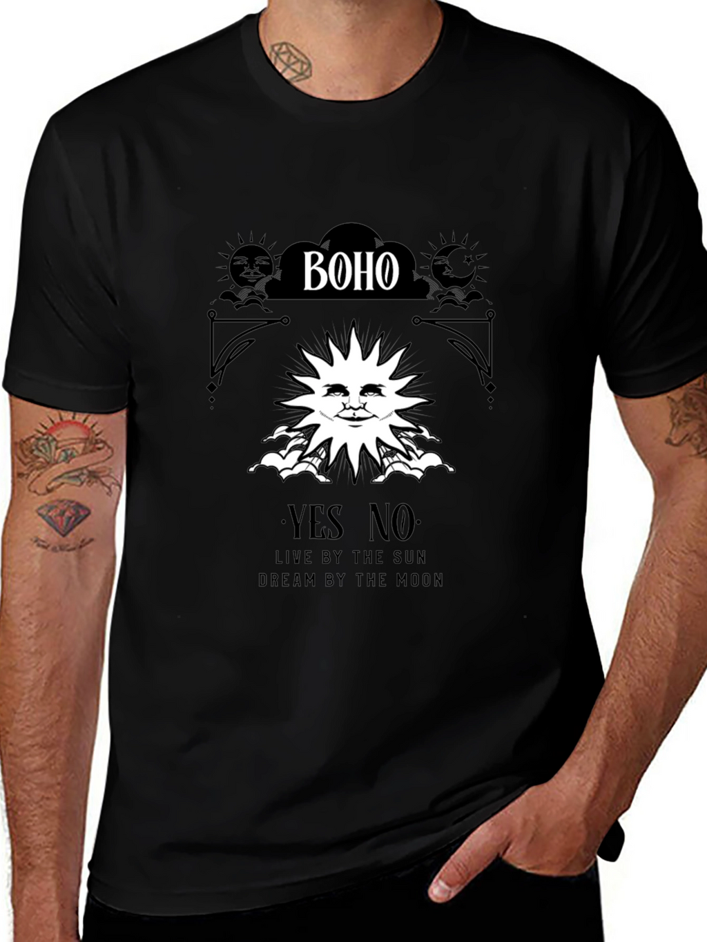Boho Sun & Moon Graphic T-Shirt