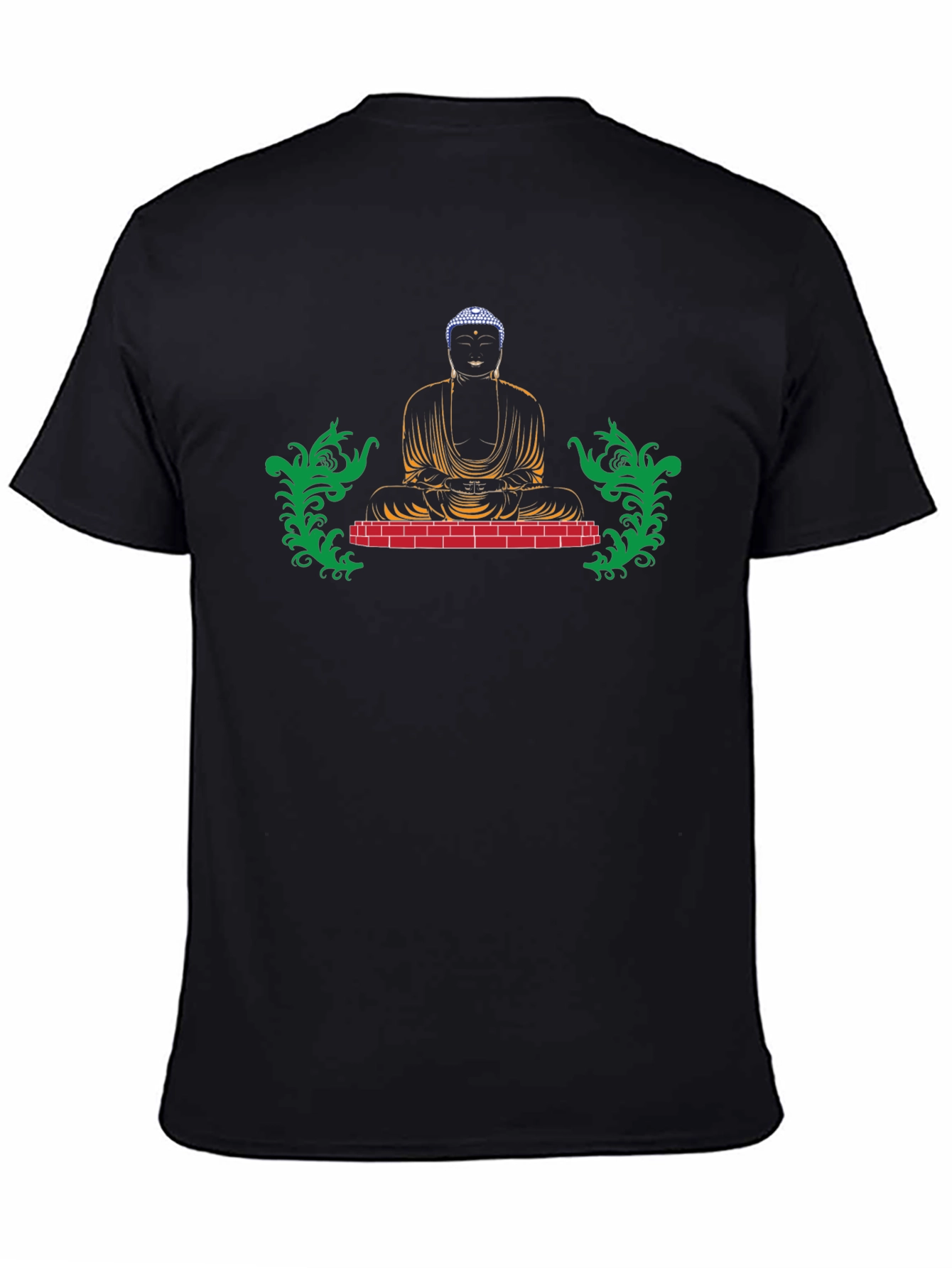 Buddha Graphic Print Black Tee