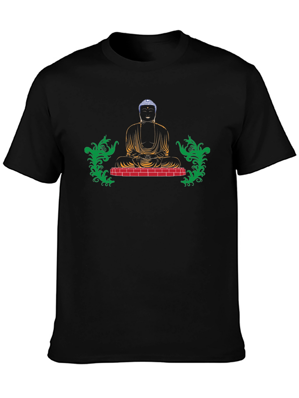 Buddha Graphic Print Black Tee