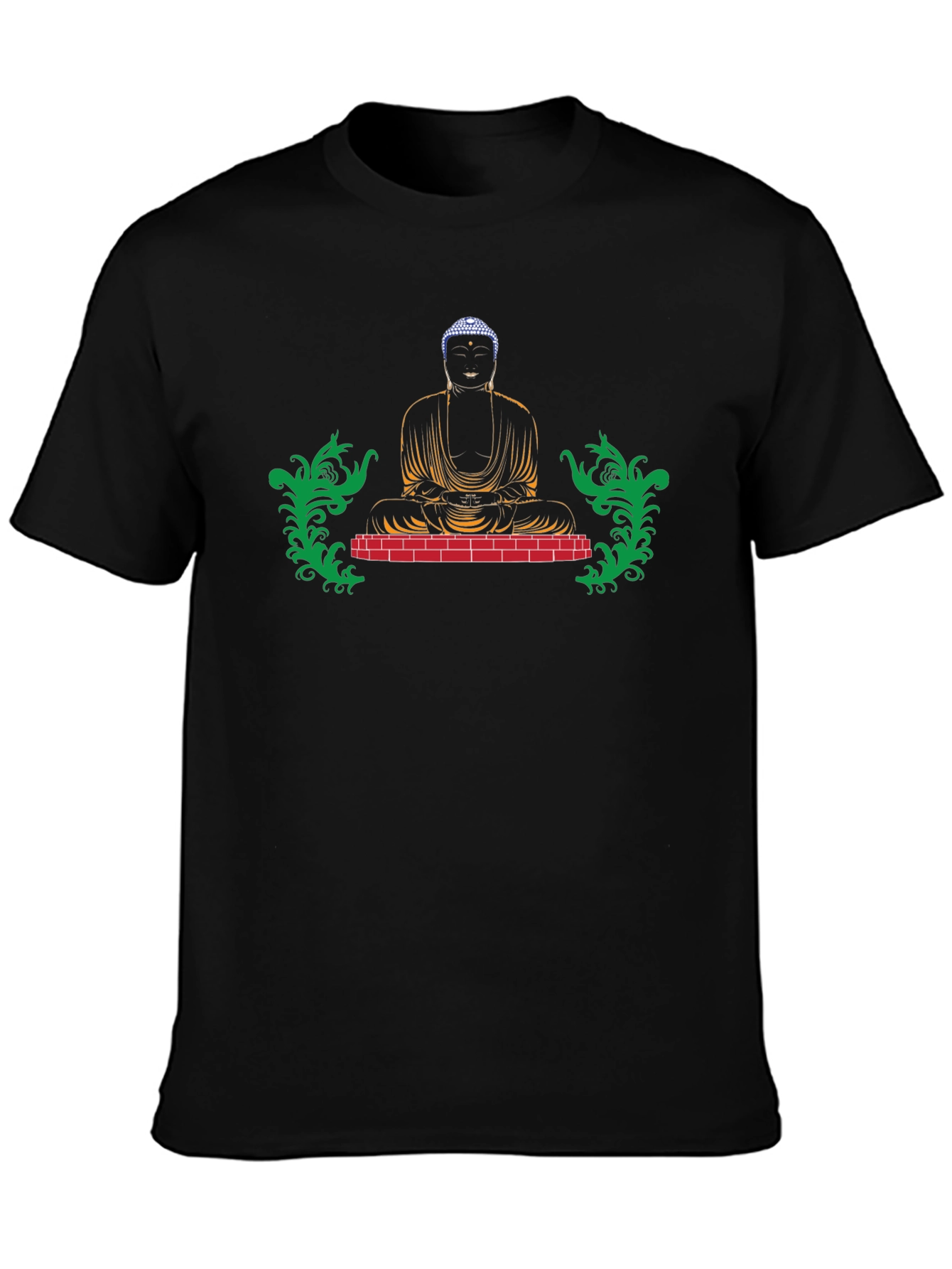 Buddha Graphic Print Black Tee