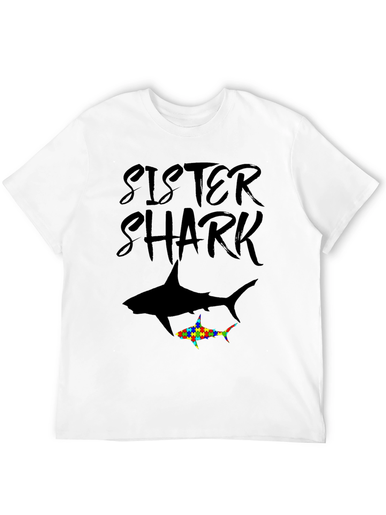 Sister Shark Autism Awareness T-Shirt