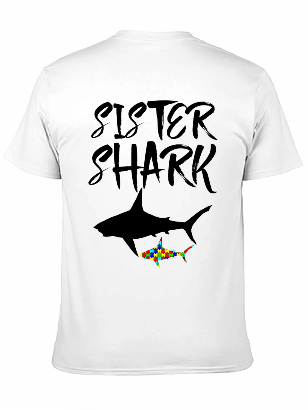 Sister Shark Autism Awareness T-Shirt