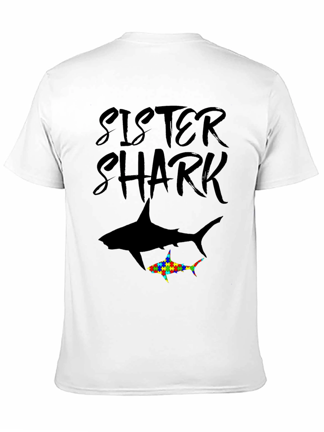 Sister Shark Autism Awareness T-Shirt
