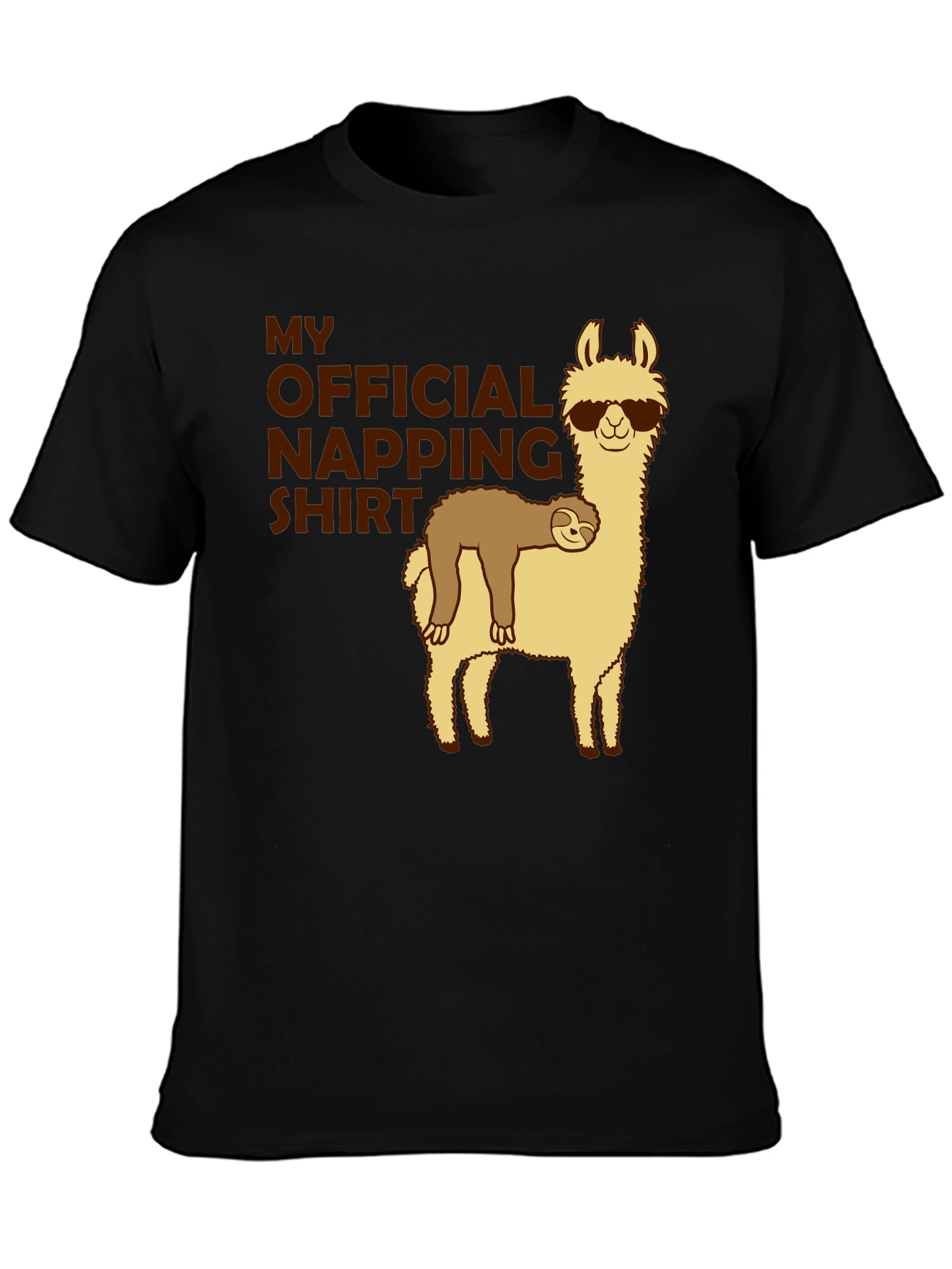 Funny Sloth Llama Napping T-Shirt