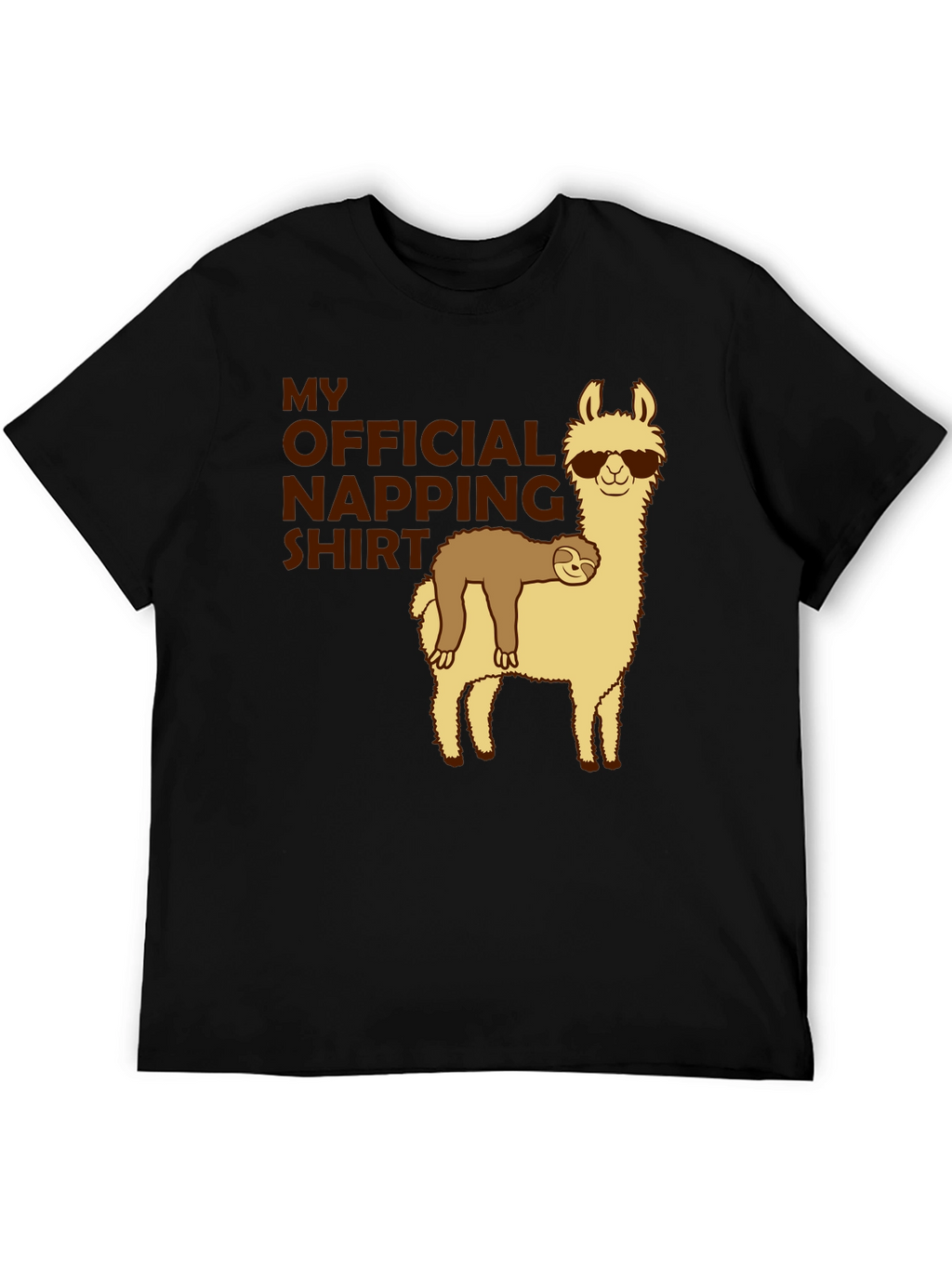 Funny Sloth Llama Napping T-Shirt