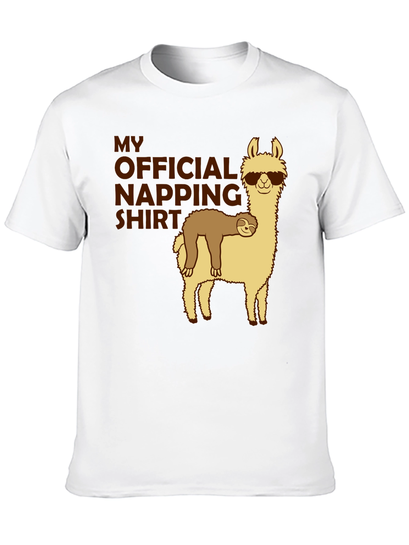 Funny Sloth Llama Napping T-Shirt