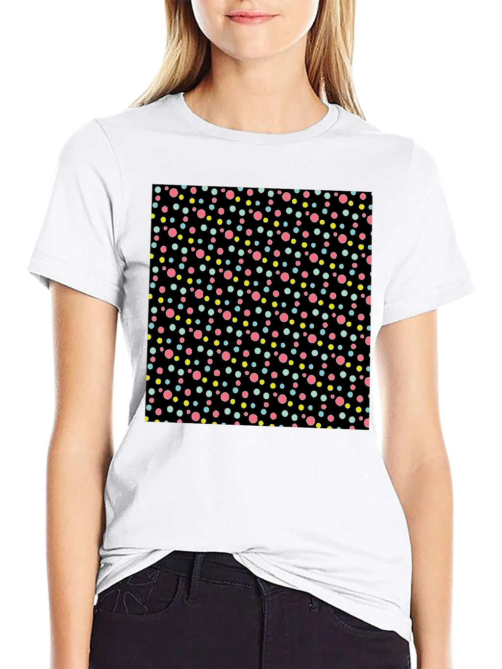 Polka Dot Black T-Shirt