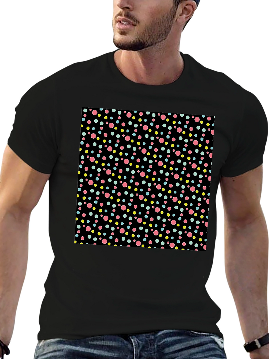 Polka Dot Black T-Shirt