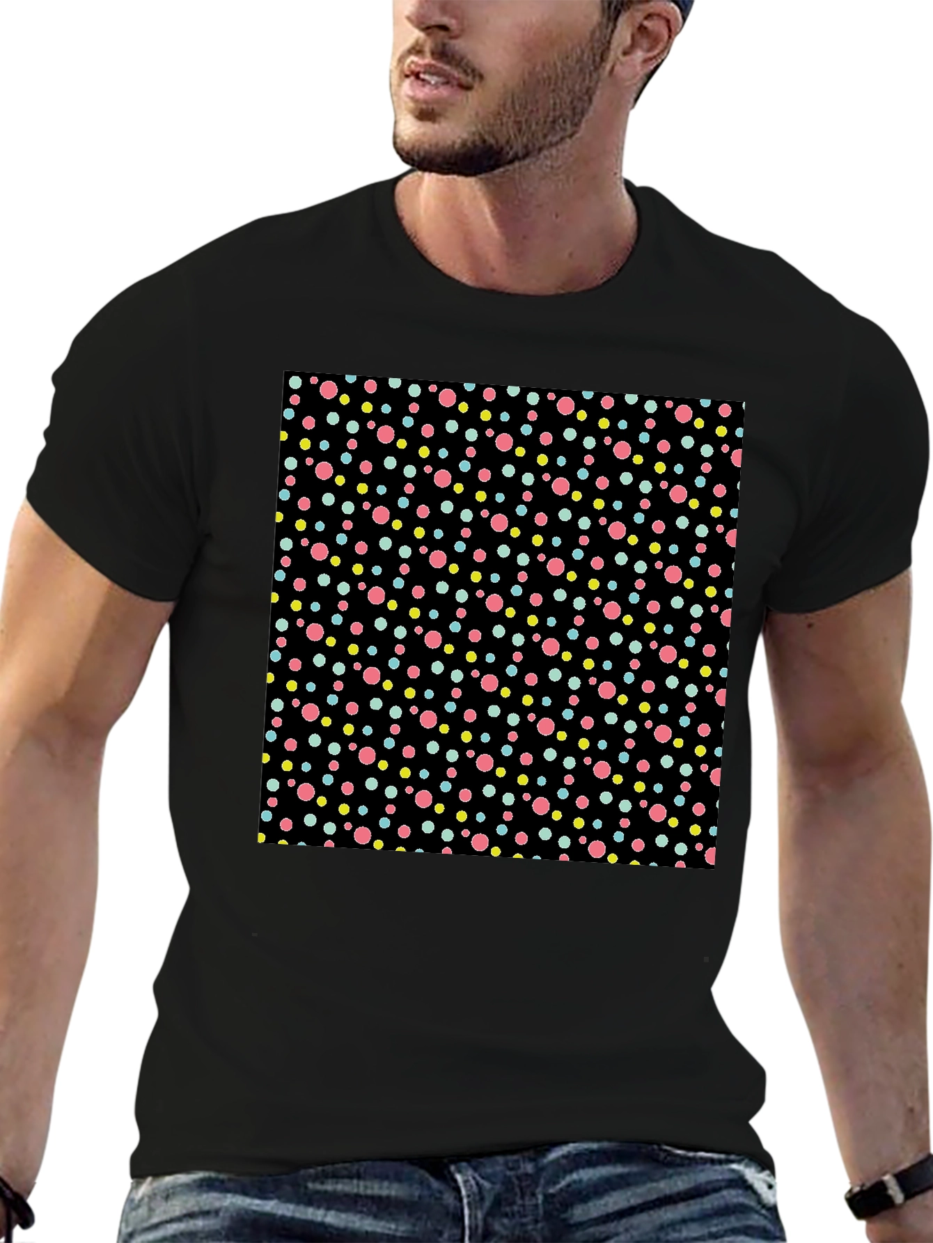 Polka Dot Black T-Shirt