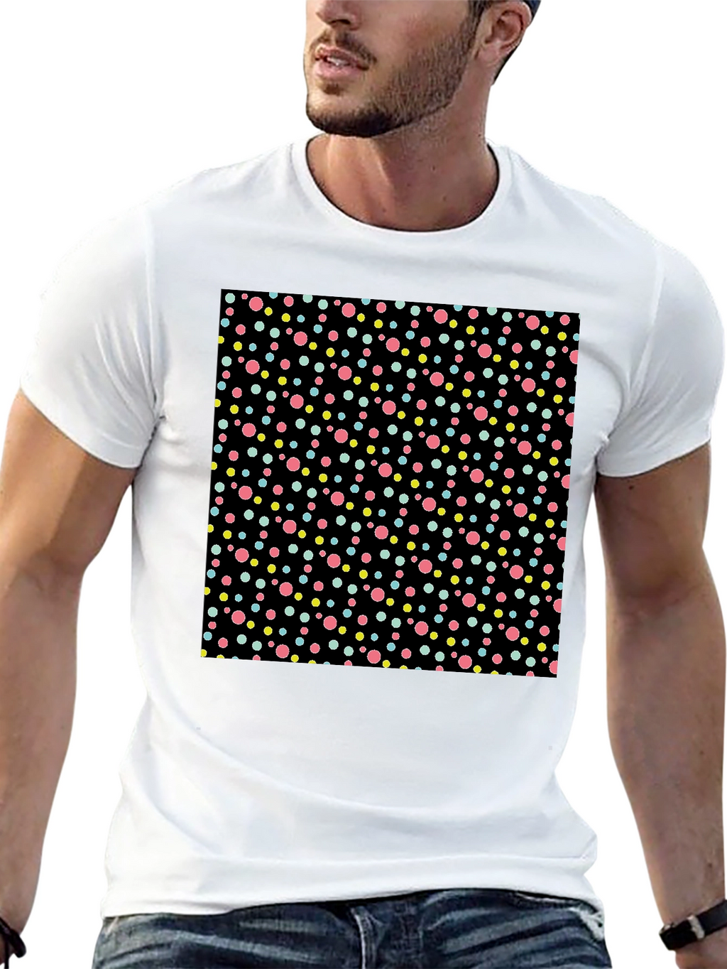 Polka Dot Black T-Shirt