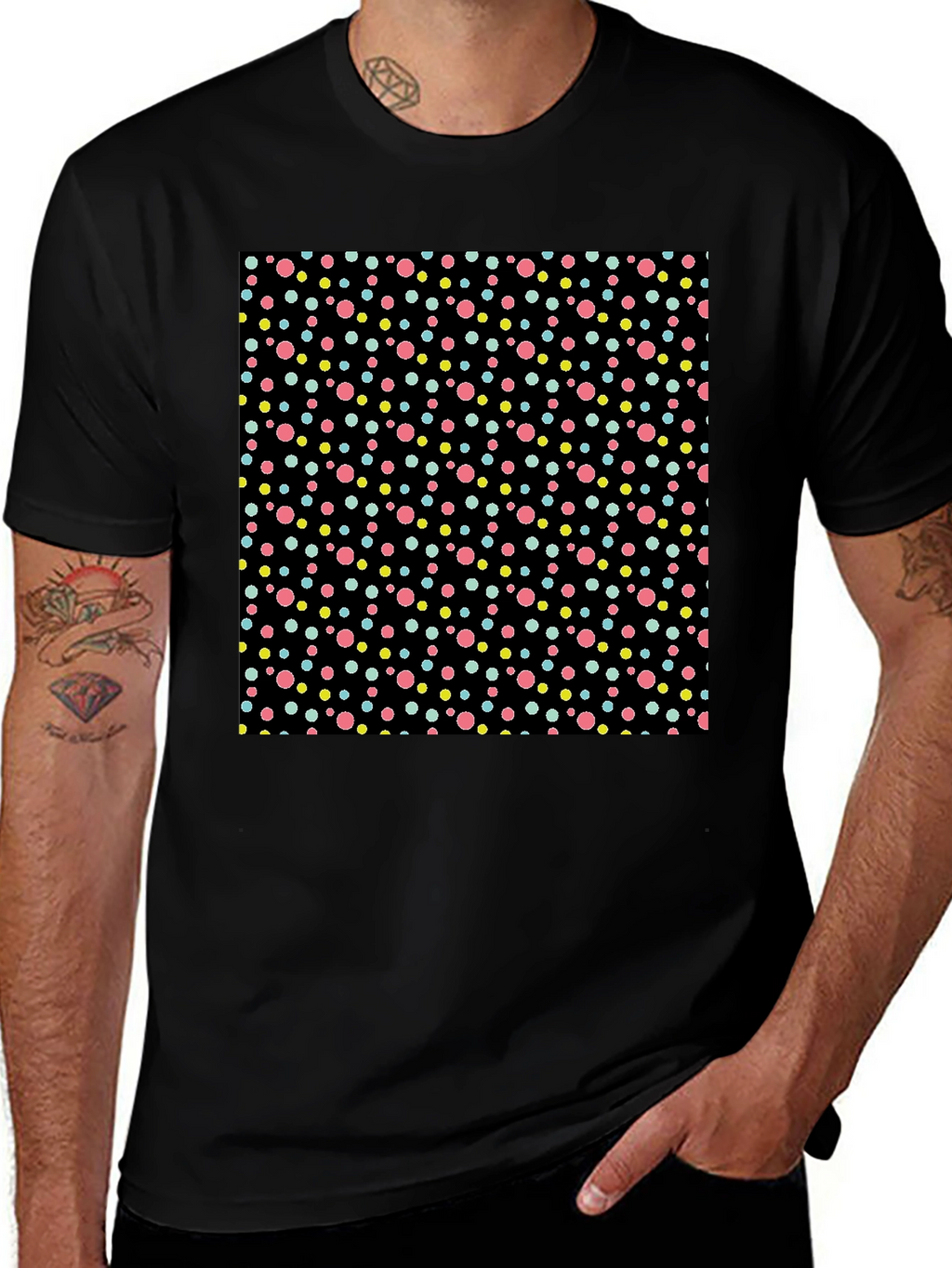 Polka Dot Black T-Shirt