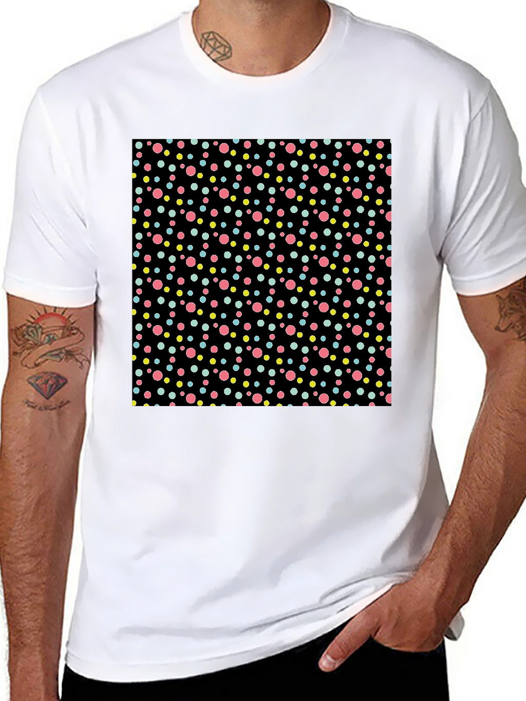 Polka Dot Black T-Shirt