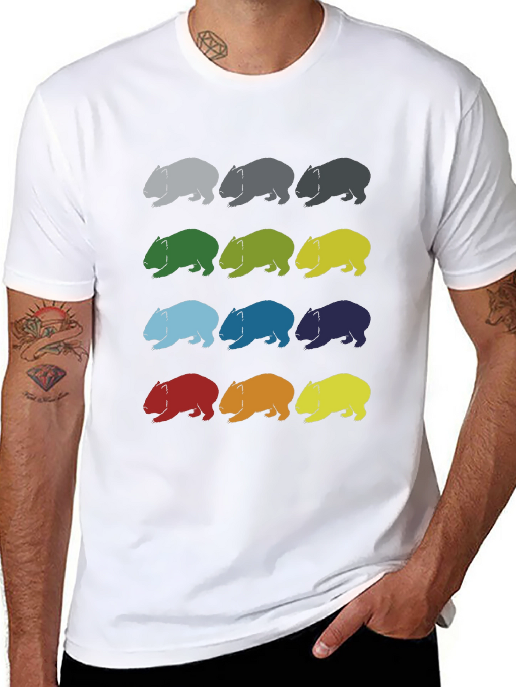 Wombat Pattern T-Shirt - Soft Cotton Graphic Tee