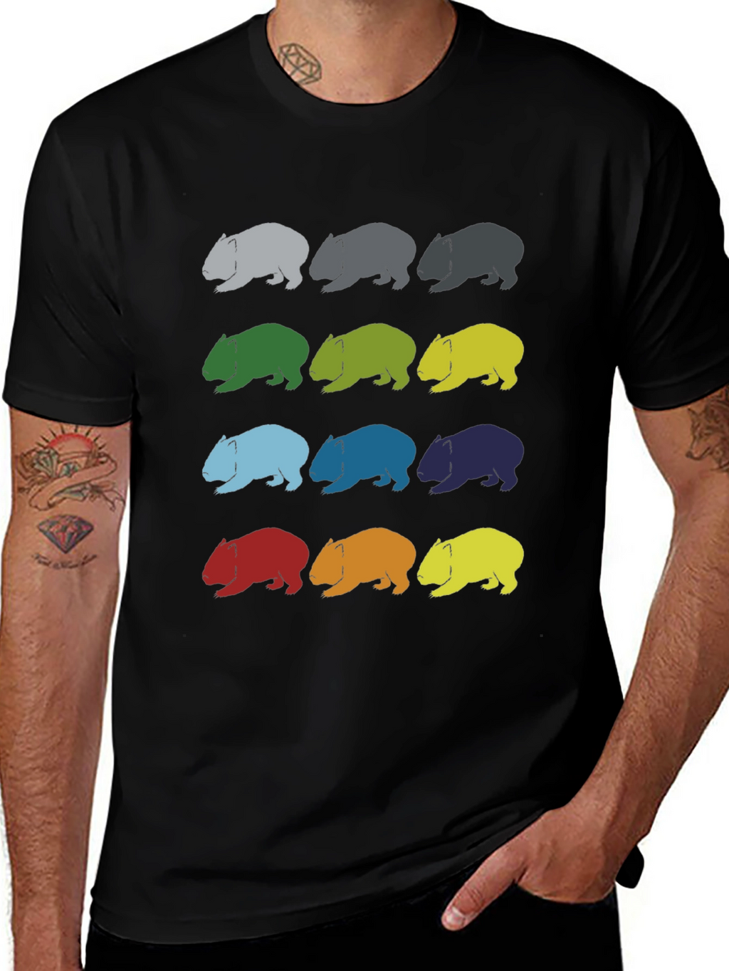Wombat Pattern T-Shirt - Soft Cotton Graphic Tee
