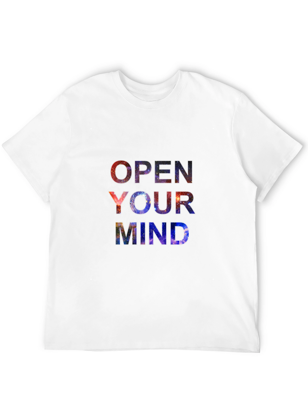 Open Your Mind Galaxy Print Black T-Shirt