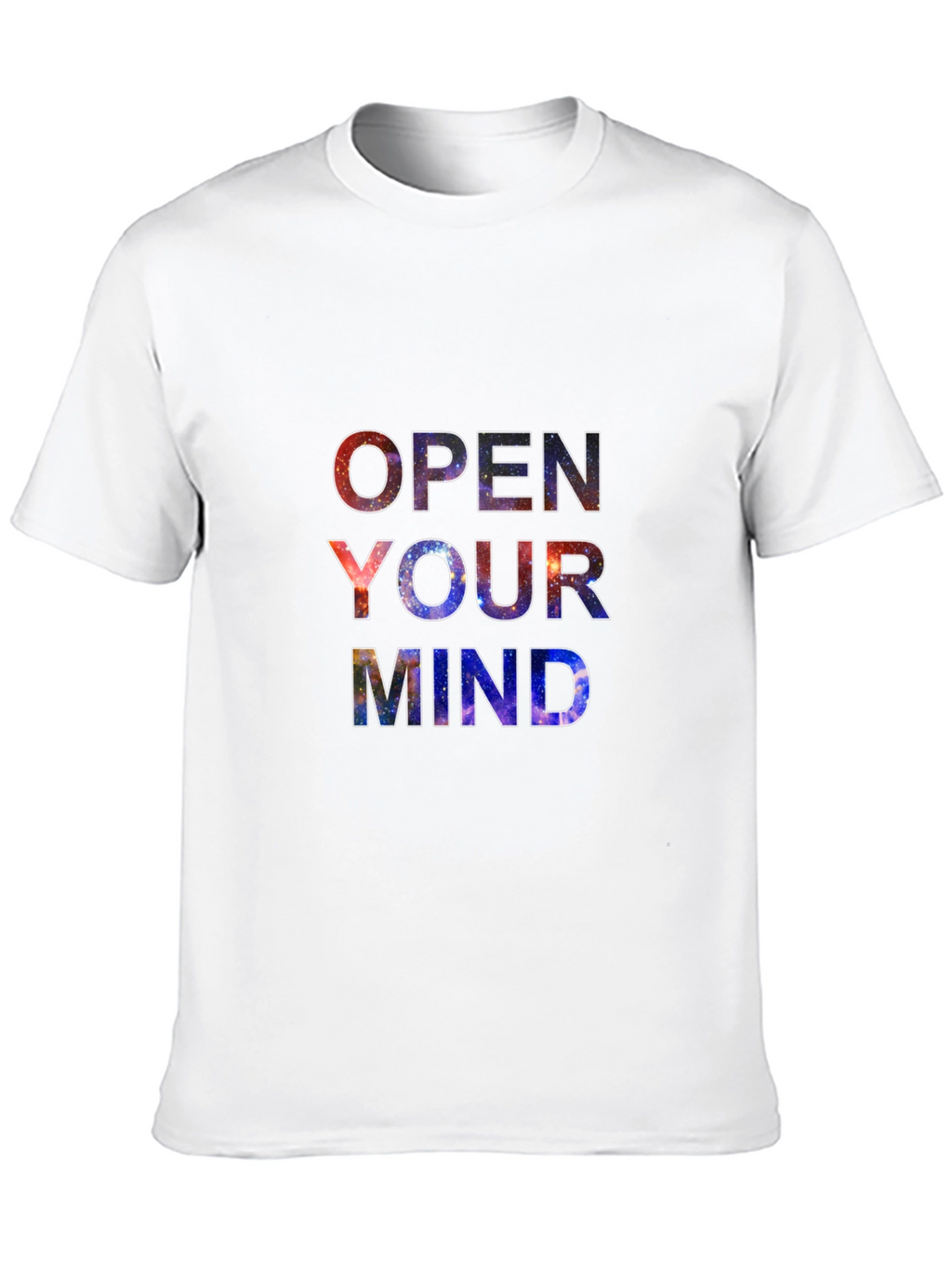 Open Your Mind Galaxy Print Black T-Shirt