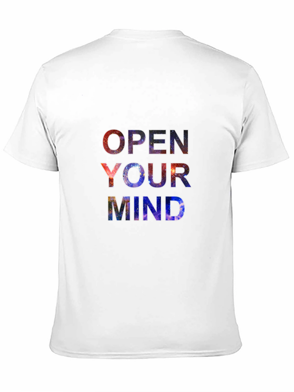 Open Your Mind Galaxy Print Black T-Shirt