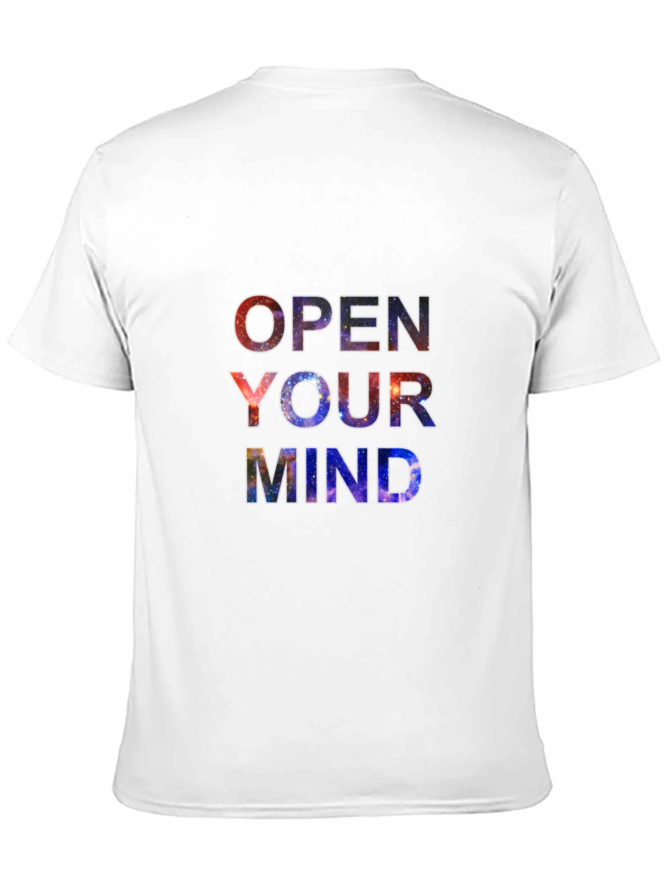 Open Your Mind Galaxy Print Black T-Shirt