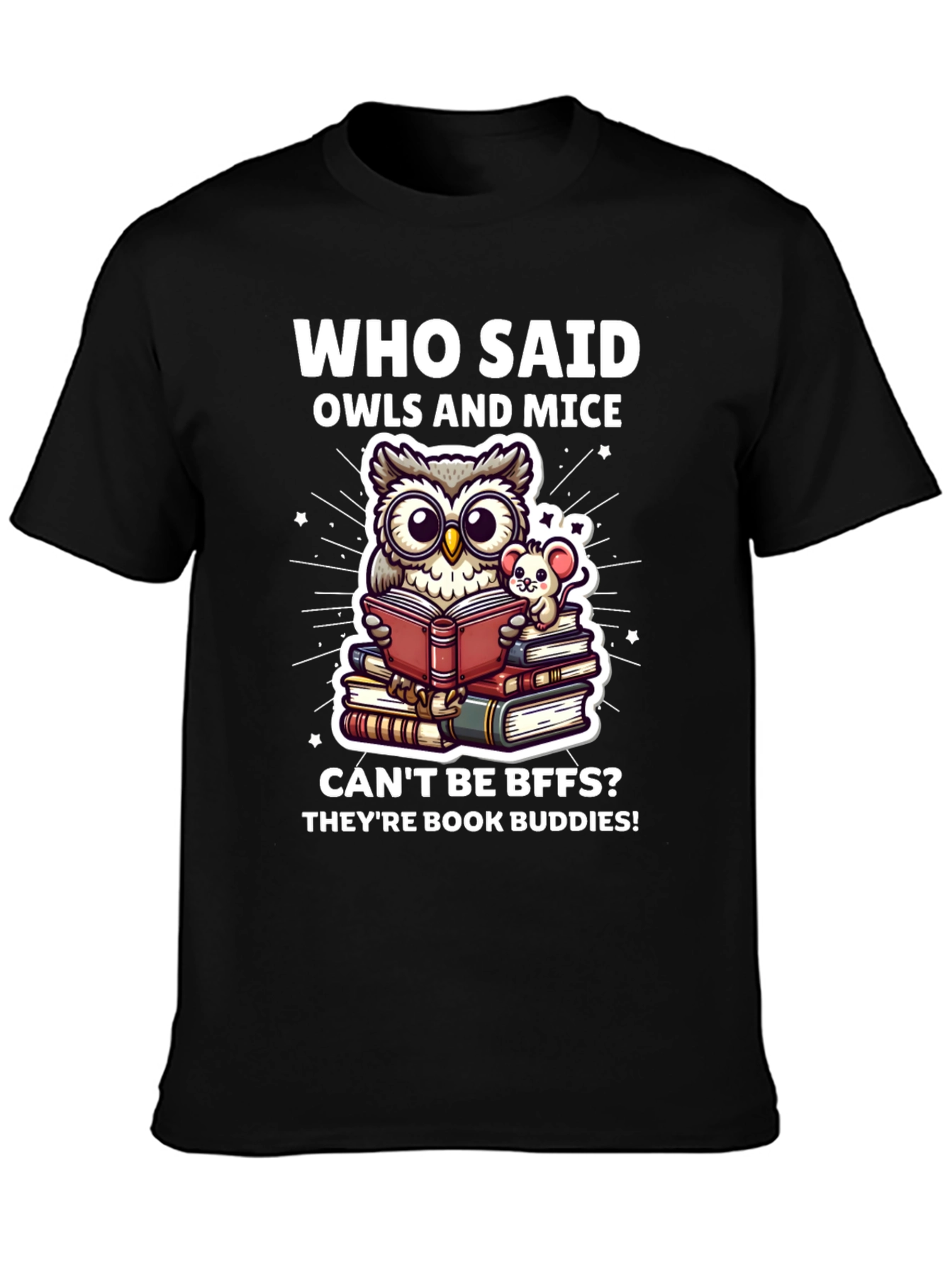 Book Buddies T-Shirt - Owl and Mouse BFFs