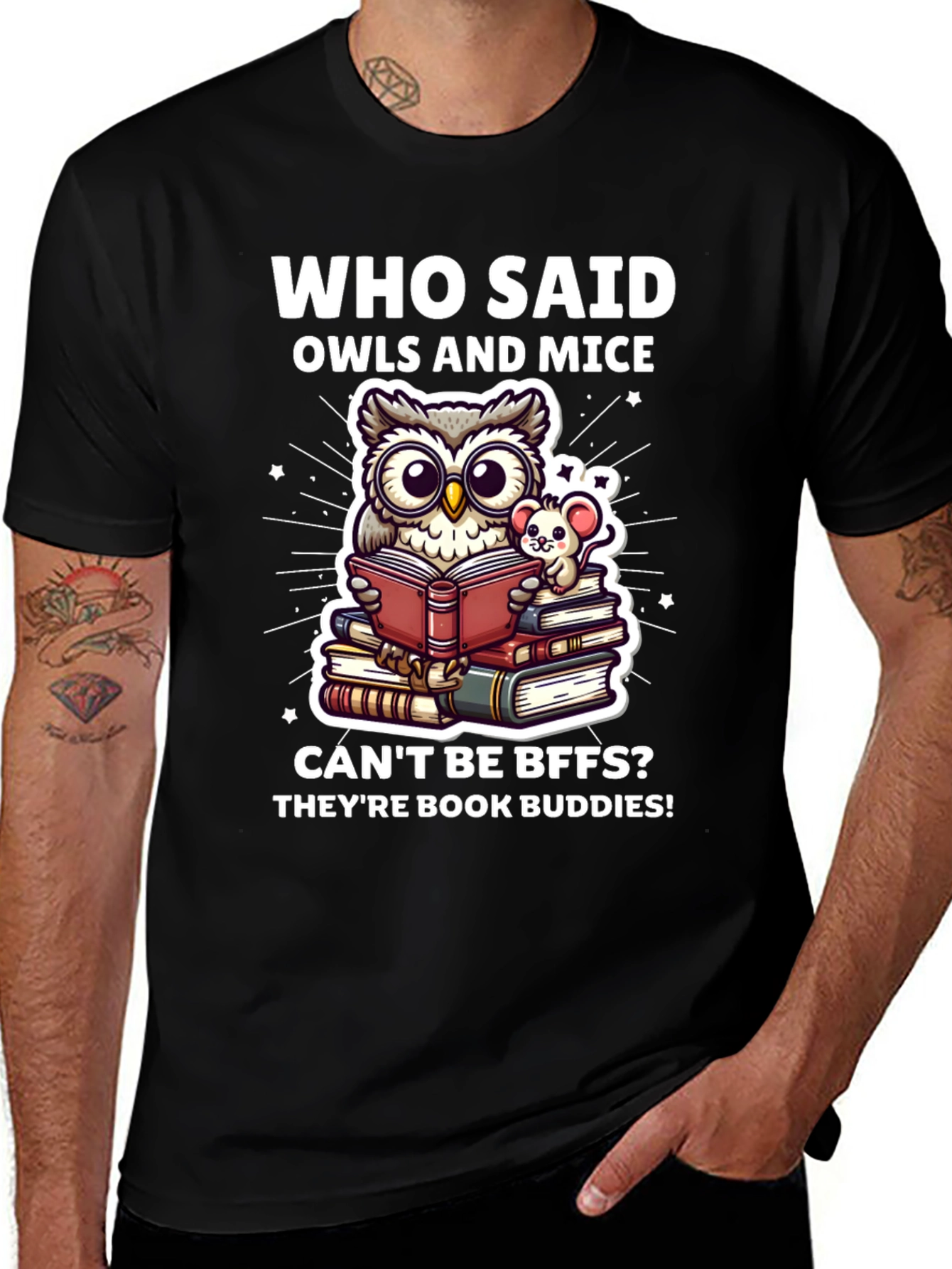 Book Buddies T-Shirt - Owl and Mouse BFFs