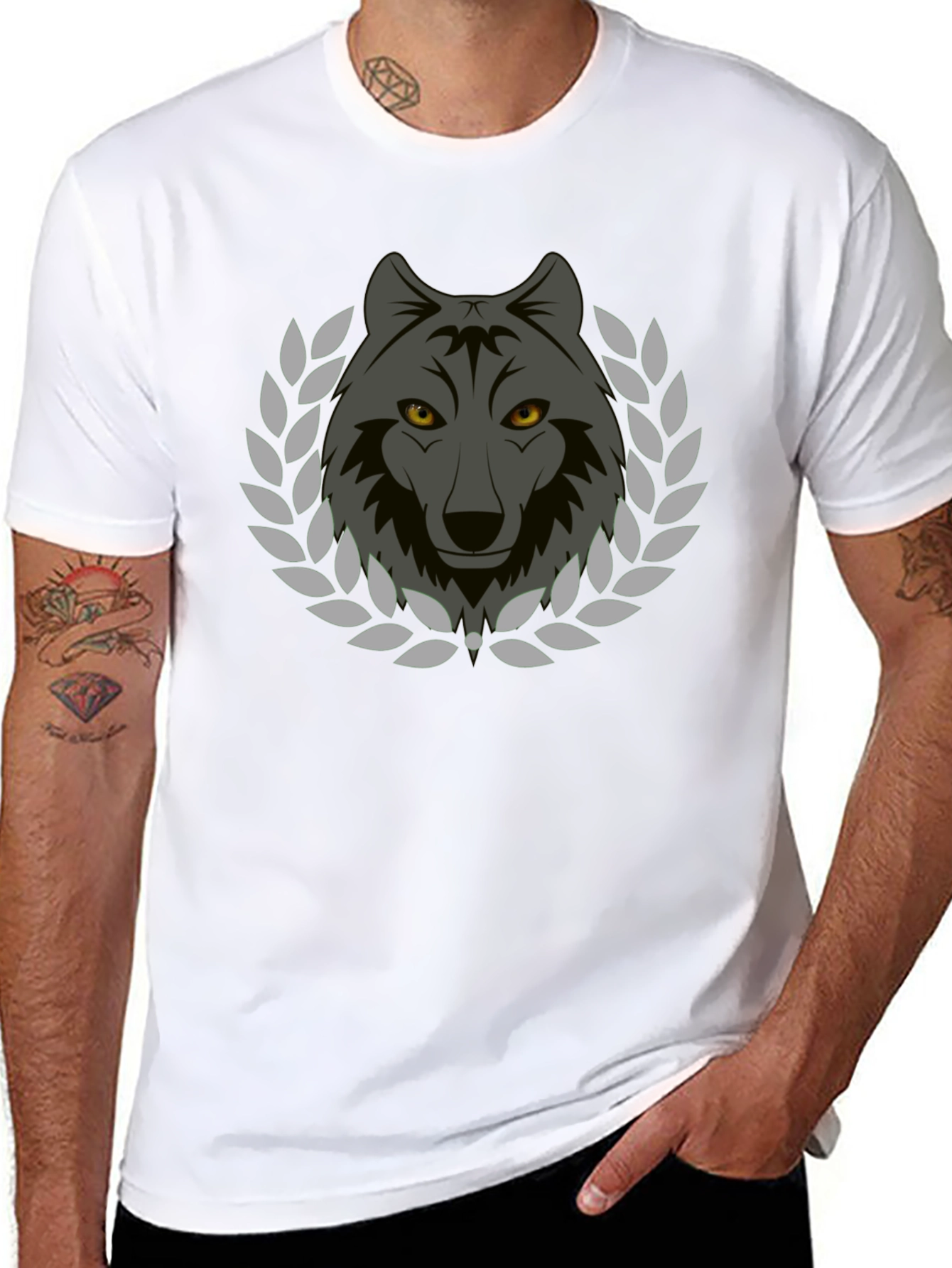 Wolf Laurel Wreath Graphic Tee