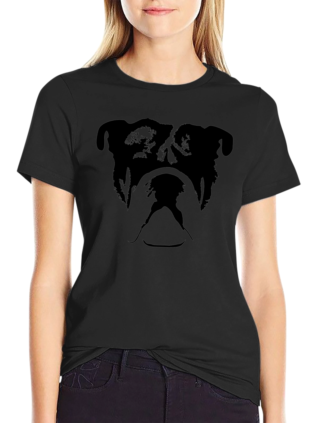 Bold Bulldog Graphic Tee - Black Cotton T-Shirt