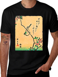 Japanese Art T-Shirt: Bird on Cherry Blossom Branch