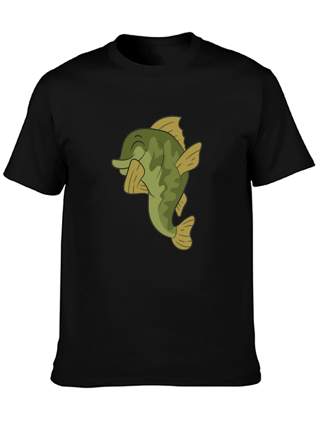 Bass Fish Graphic T-Shirt - Casual Black Tee