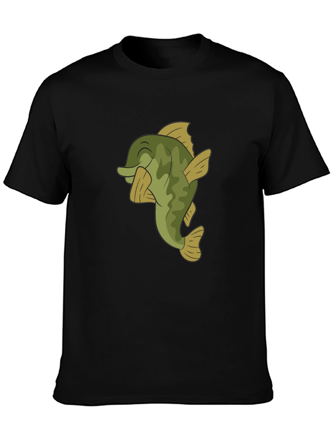 Bass Fish Graphic T-Shirt - Casual Black Tee