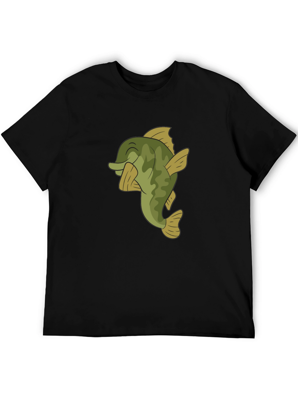 Bass Fish Graphic T-Shirt - Casual Black Tee