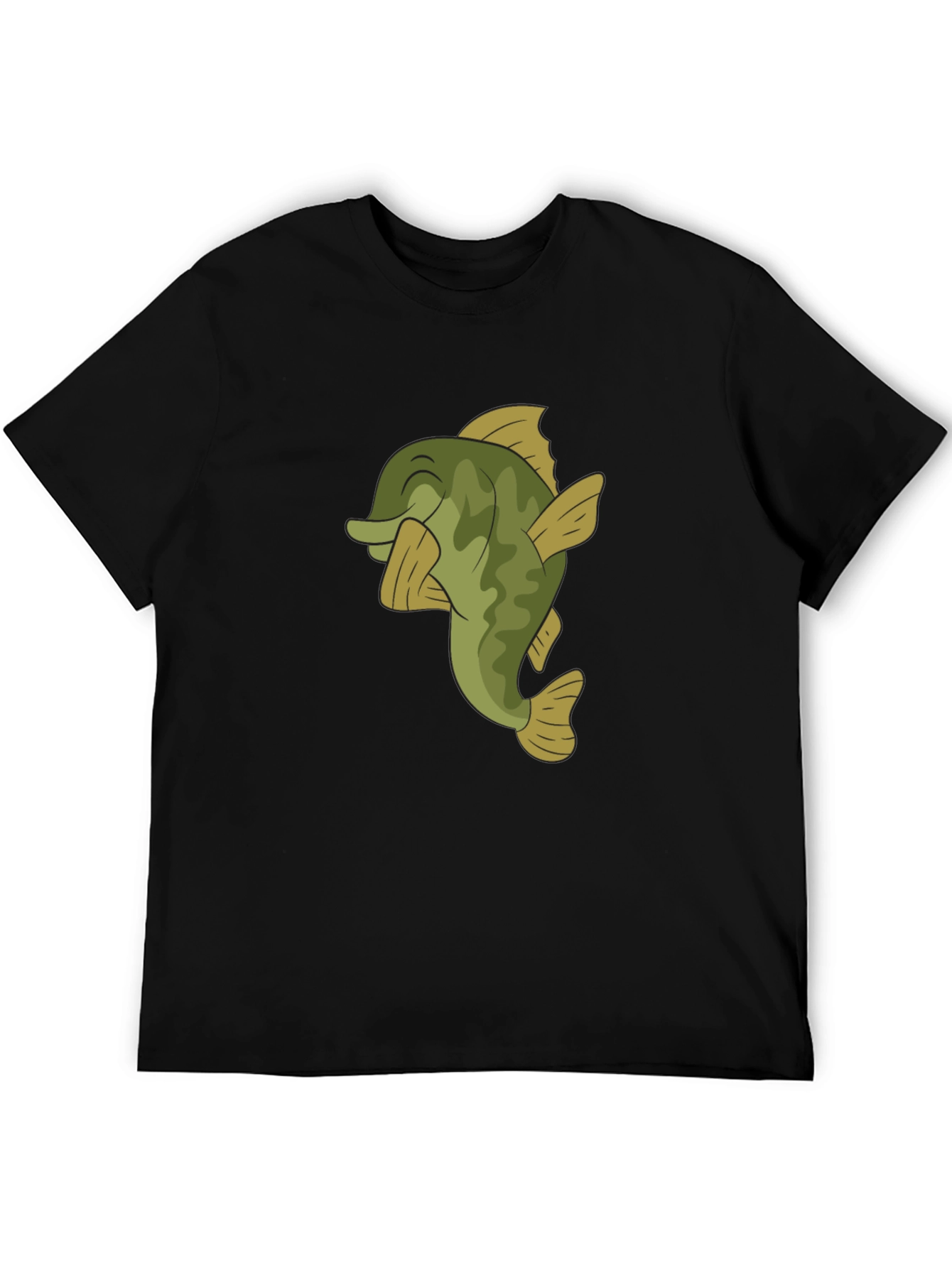Bass Fish Graphic T-Shirt - Casual Black Tee