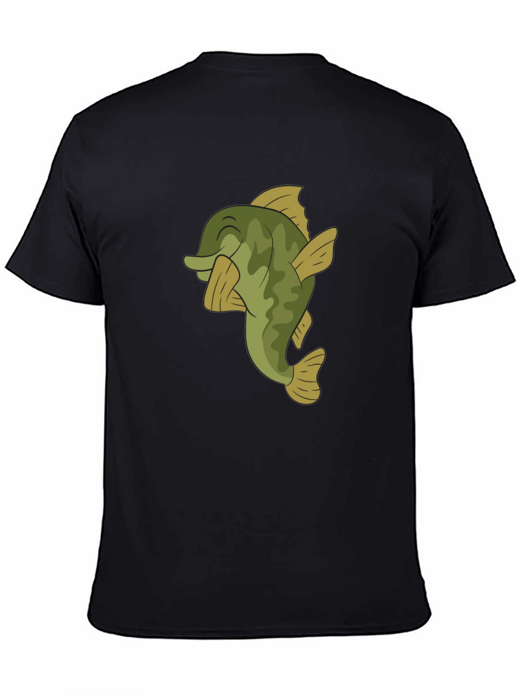 Bass Fish Graphic T-Shirt - Casual Black Tee