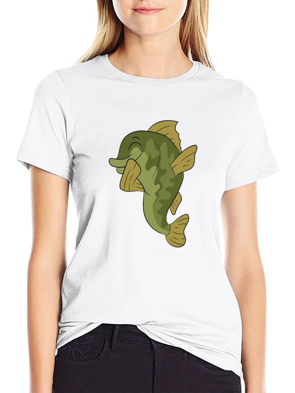 Bass Fish Graphic T-Shirt - Casual Black Tee