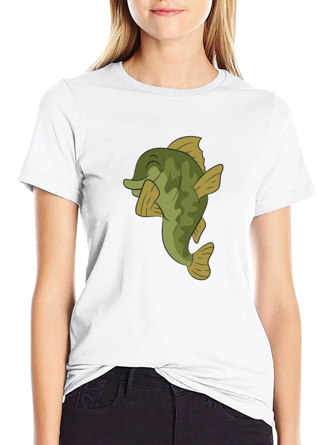 Bass Fish Graphic T-Shirt - Casual Black Tee