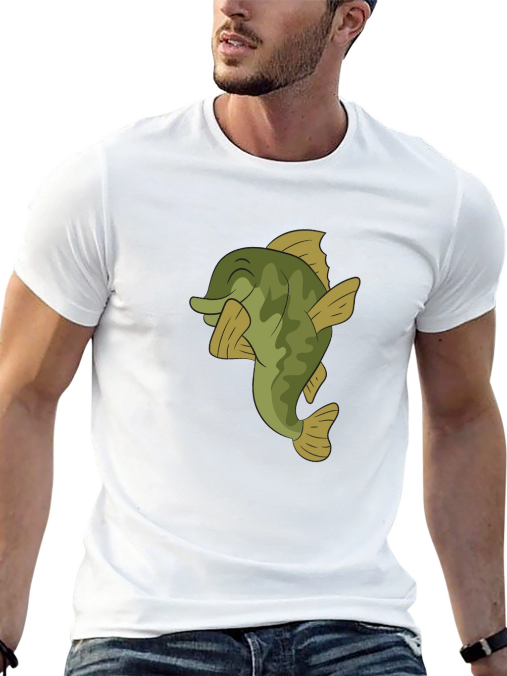Bass Fish Graphic T-Shirt - Casual Black Tee